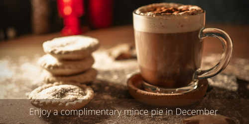 Complimentary mince pie in December