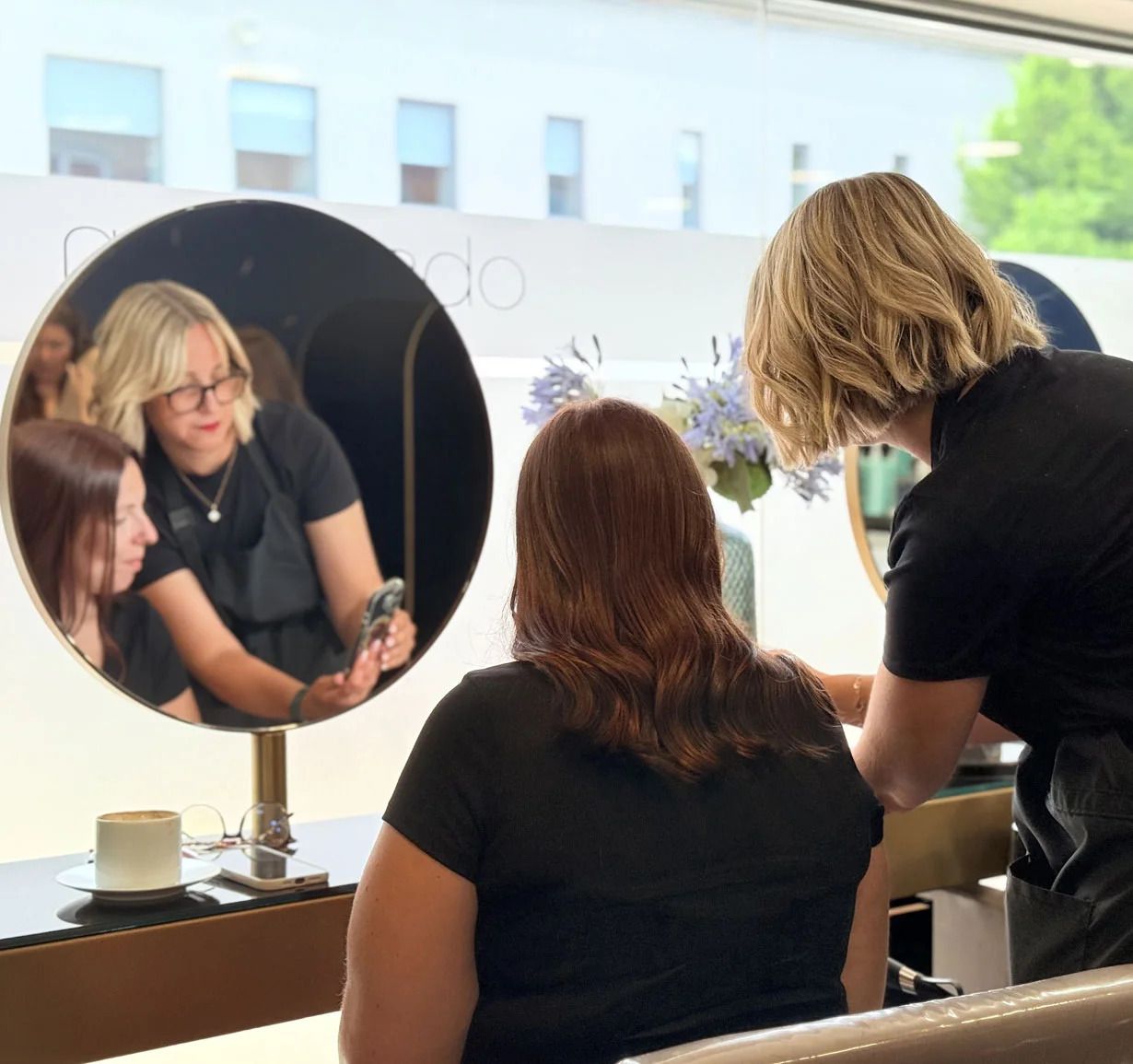 Hairdressers Lichfield styling client’s hair